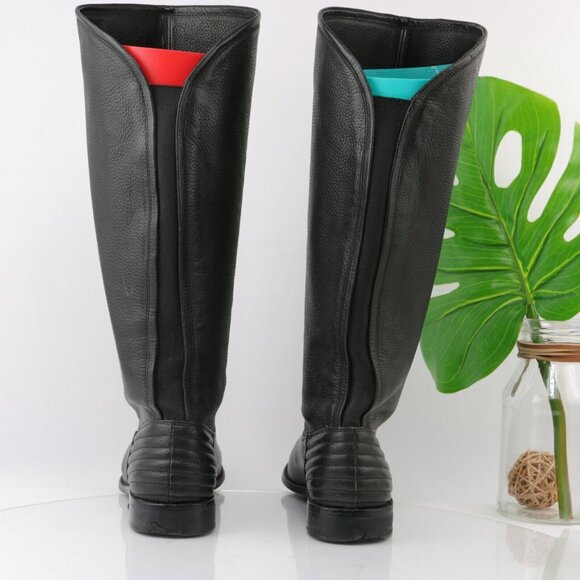 Splendid Womens Oakville Riding Boot Size 8 Tall Black Leather Pull On Elastic - Picture 6 of 12